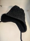 Wool Ear Flap Nylon Trapper Hat Beanie Gray Black One Size