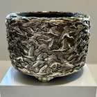 Antique Japanese 100 Cranes Koro Incense Burner - Signed - 4  H 5  W