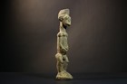 African Baule Seated Male Figure Wood Carved Sculpture Freestanding -g4738