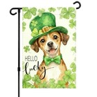 St  Patrick s Day Spring Summer Garden Flag 12x18 Inch With Lucky Dog Design  