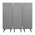 Acoustic Room Divider Partition Panel Privacy Screen 3-panel Light Gray