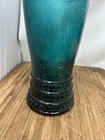 Blue Teal Glass Bottle Round Apothecary  16  Embossed Design Decor