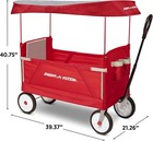 3 In 1 Ez Fold Stroller Wagon With Canopy And Adjustable Handle Portable Red