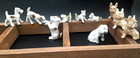 Lot 10 Vintage Old Mini Miniature Terrier Bulldog Figurines Ceramic Porcelain