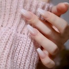 Colored Long Coffin Press On Nails Nude Long Ballerina False Fake Nail Tips Full