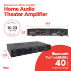 Pyle Home Audio Theater Amplifier With Bluetooth And Stereo Amplifier  Black