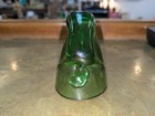 Vintage Green Glass Bottoms Up Shot Glass   Coaster Set - Mckee Style Female