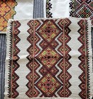 Vintage Ukrainian Hand-embroidered Linen Lot Of 3 Traditional Folk Pillow Square