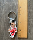Nos Bob s Big Boy Restaurant Keychain  Keyring White Vinyl Rubber