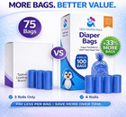 Diaper Pail Refill Bags For Ubbi  100 Count  4 Rolls  Odor Control
