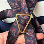 Vintage Cas West Germany Suspenders W clips Men s Formal Red Paisley Brass Navy