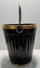 Vintage Art Deco Black Glass Ice Pail Bucket