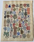 2 Vintage Victorian Crest Monogram Scrap Sheets Antique Ephemera Oxford Rugby