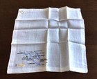 Vintage Florida Map Embroidered Handkerchief Hankie Souvenir New Nos