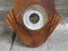 Antique French Art Deko 1920 Wall Barometer Thermometer Carved Wood