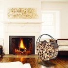 Firewood Log Rack Fireplace Wood Tubular Steel Storage Organizer Round Holder