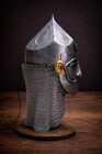 Medieval Masked With Chainmail Helmet Aventail Cuman Viking Armor Larp Helmet