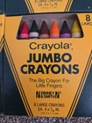 1980 s Vintage Crayola Jumbo Crayons Unused 8 Count Box Binney   Smith 4 Packs