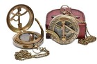Sundial Clocks Brass Compass Custom Compass  Wedding Compass With Leather Box