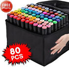 80 Colors Markers Graphic Drawing Painting Alcohol Art Dual Tip Sketch Pens