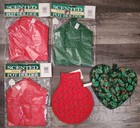 Lot Of 5 Christmas holiday Pot Holders scented village cats cinnamon pine hearts