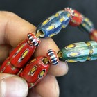 Extremely Rare Ancient Multicolor Phoenician Mosaic Glass Large Beads Necklace
