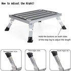 Folding Aluminum Platform Rv Step Stool Trailer Camper Working Ladder Portable