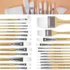 Paint Brushes Set Of 24 Different Shapes Artist Professional Painting For Oil 