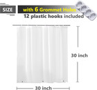 Waterproof Shower Curtain For Window Inside Shower  30 X 30 Inches Short Length