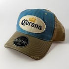 Corona Extra Beer Blue Distressed Mesh Snapback Trucker Hat Cap Nwot