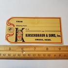 Vintage Kirschbraun   Sons Inc  - Omaha  Nebraska - Dairy Shipping Tag