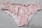 Girls 10 Years Silky Ivory Gingham Check Frilly Brief Knickers - Ladies 4 6
