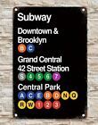 Nyc 42nd St Downtown   Brooklyn Alphabet Subway Lines 8 x12  Metal Sign   Map