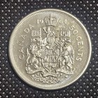 1964 Canadian 50   Silver Half Dollar Queen Elizabeth Ii Brilliant Uncertified