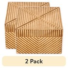 2 Pack Medium Decorative Wooden Box Handcrafted Natural Wood Home Decor Storage