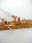 Rare Pair Of Vintage Japanese  Metal Dragon Rhinestones Kanzashi Hair Sticks