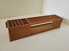 Mid Century Danish Modern Mcm Teak Wood Desk Organizer Letter Holder Vintage