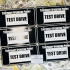 Lot Of 6 Temporary Operating Permits Test Drive Tag Dealer Plate Black Car Tags