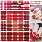 20 Sheets 280 Pcs Red Full Nail Wraps For Nail Art Polish Strips Gel Style2