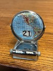 Vintage Perpetual Flip Mechanical Desktop Calendar Metal World Globe Map
