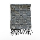 Pierre Cardin Men   s Wool Blend Checks Black White Gray Scarf Italy 12   x60   
