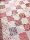 Baby Quilt Handmade Pink Girl s Infant Patchwork Crib 40  X 40  New