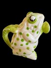 Vintage Small Plastic Frog Watering Can Neon Green Spots Celluloid Blow Mold