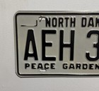 1980 North Dakota License Plate   Aeh 304