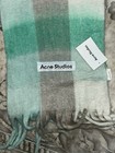 Cashmere Acne Studios Mohair Checked Scarf Blue plaid green Brand New With Bag 