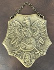 Vintage Poland Coat Of Arms Solid Brass White Eagle Black Madonna Pi  sudski