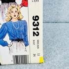 Mccalls 9312 Pullover Blouse Top With Front Tucks Misses Size 12 Sewing Pattern