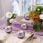 Round Purple Votive Candle Holders  Wedding  Baby Shower  Home Decor  set Of 12 