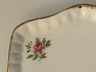 Vintage Small Trinket Dish Or Business Card Plate Hand Painted Flowers Bells