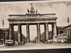 Third Reich Postcard Berlin Brandenburg Gates Rppc Photo Adolf Hitler Stamp 1942